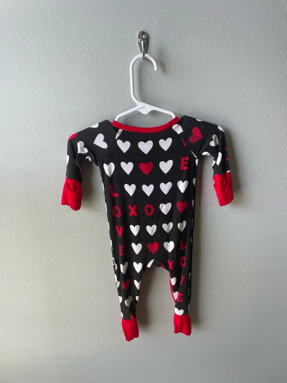 Little Sleepies Valentine's Hearts XOXO Bamboo Crescent Zippy Sleeper